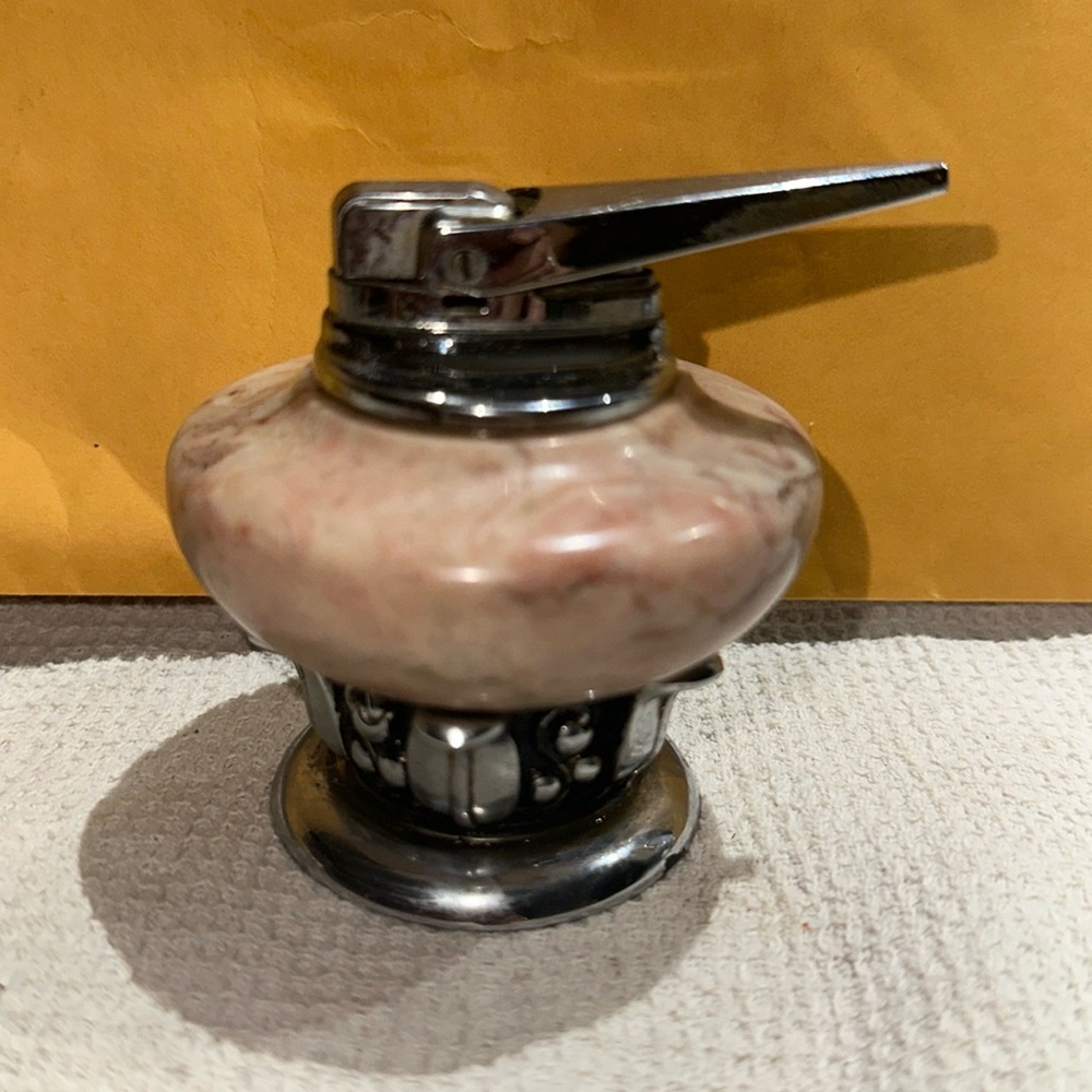RONSON Marble & Chrome Table Light MCM